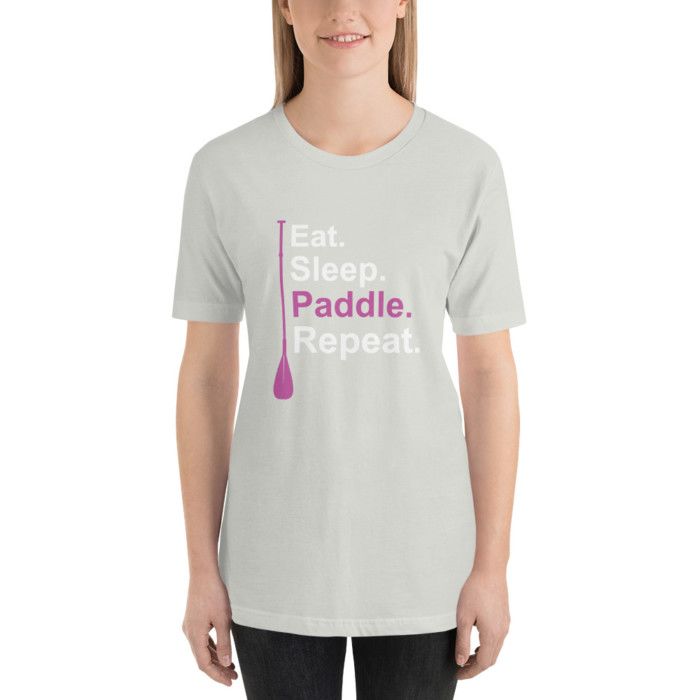 Buy Eat. Sleep. Paddle. Repeat. SUP Paddleboard Pink T-Shirts